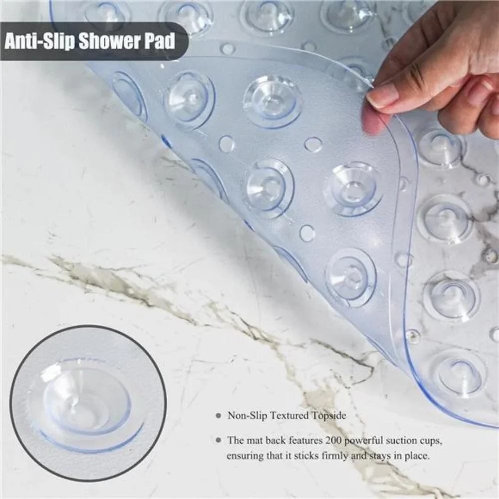 Extra Long Non Slip Bathtub Mat 40x16 Suction Cup Machine Washable Bath Mat